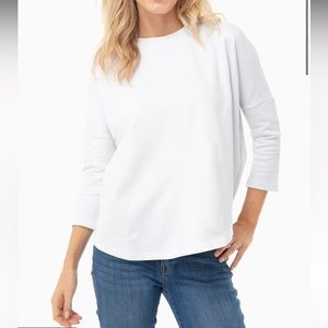 Tuckernuck Tnuck Women’s White Solid Swing Sweatshirt M/L